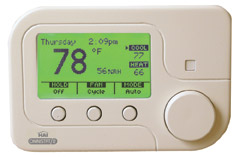 Omnistat2 thermostats let you automatically schedule your heating and air conditioning settings based upon the day of the week and time of day. They allow you to set back temperatures when you are not home and to warm/cool the home to your desired temperature for when you return home. 